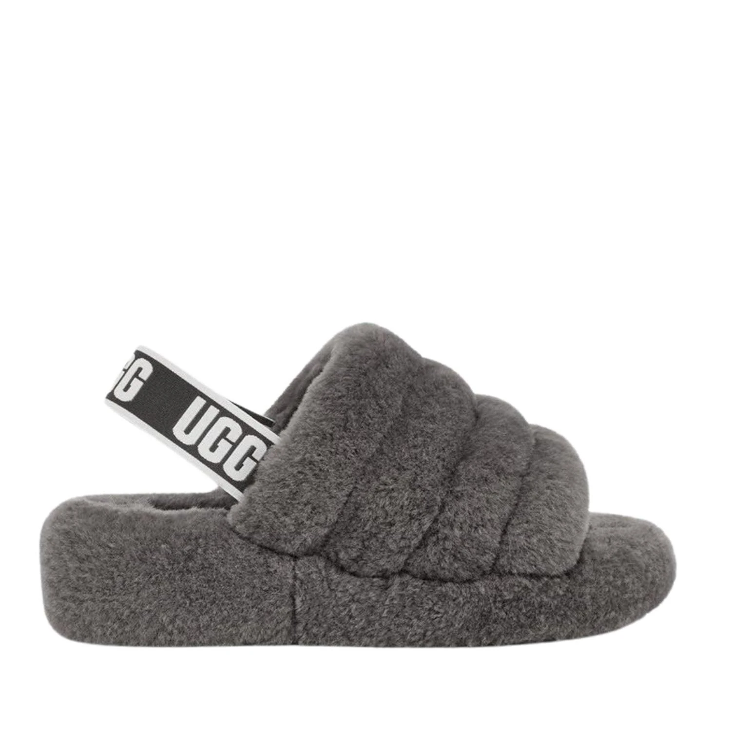 UGG FLUFF YEAH SLIDE CHARCOAL 1 UGG FLUFF YEAH SLIDE CHARCOAL